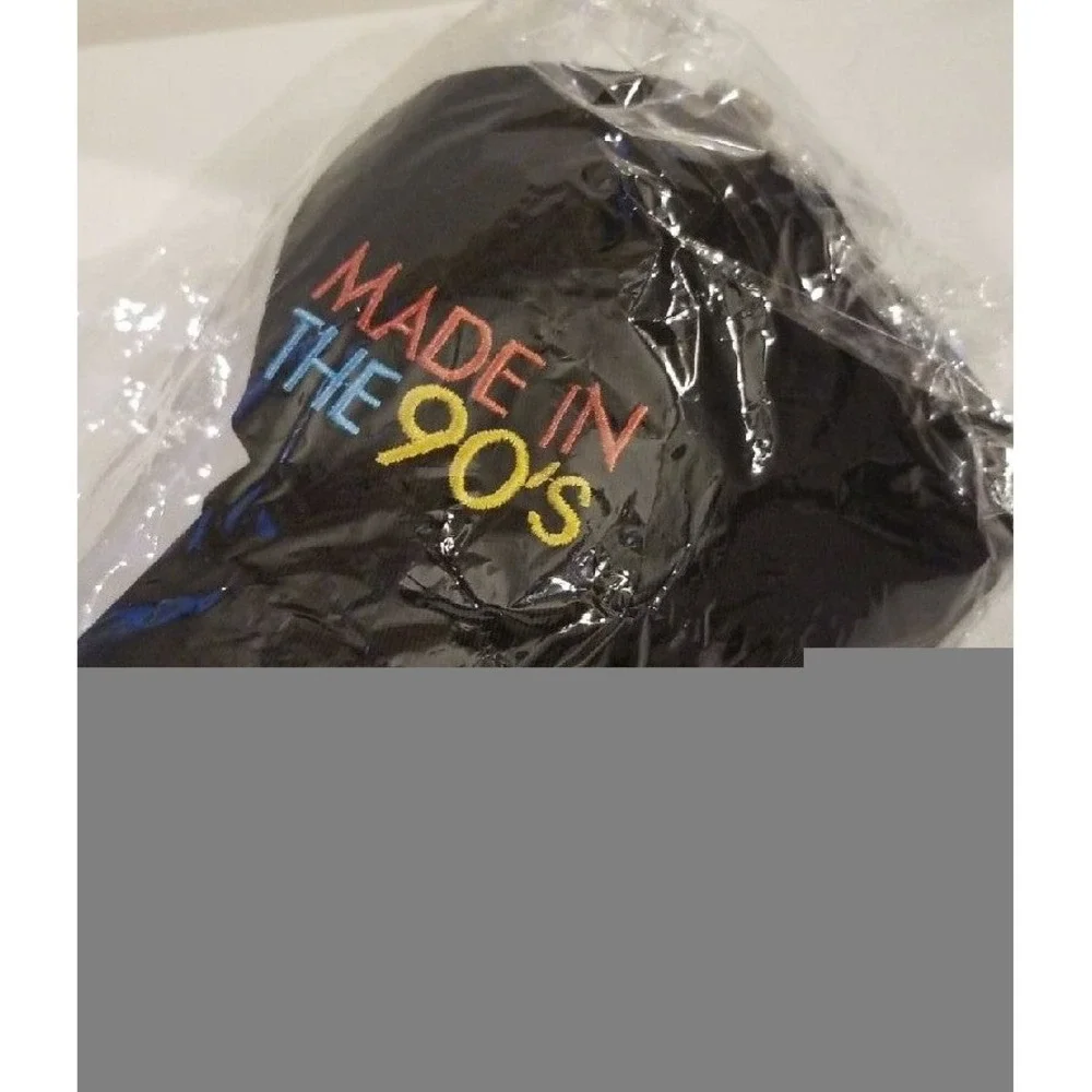 Made In‎ The 90s Black Embroidered Baseball Cap Hat Novelty Costume